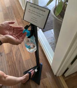 hand sanitizer stand